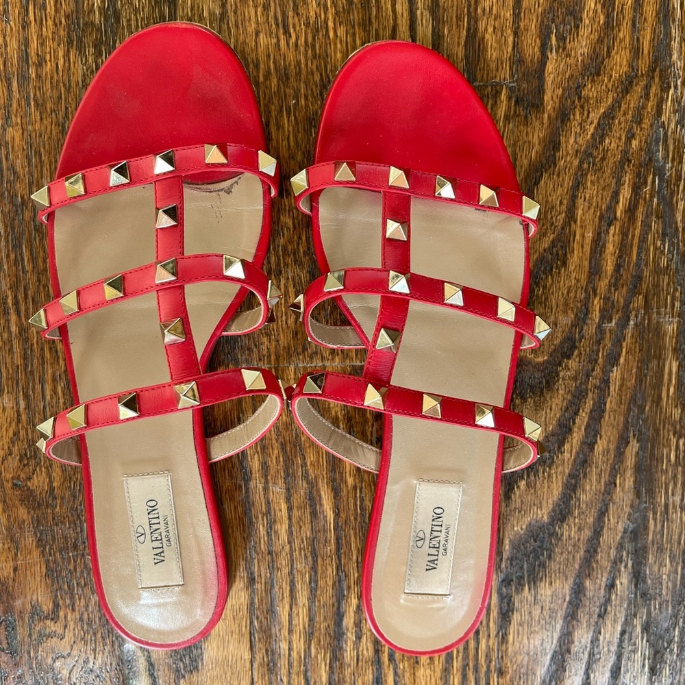 Valentino Rockstud Slide Sandal